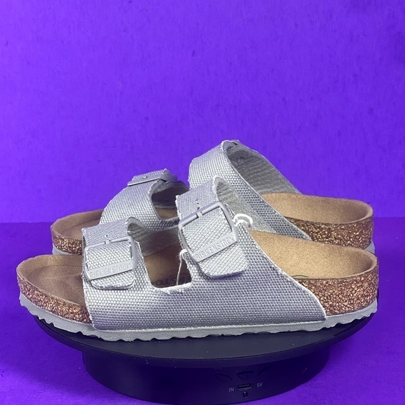 Birkenstock Arizona Vegan Textile Youth Gray Slide Sandals Shoe Size 11-NEW - Picture 3 of 8